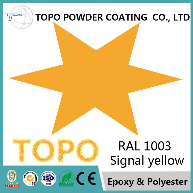 RAL 1003 Industrial Epoxy Polyester Powder Coating High Gloss 3mm Flexibility