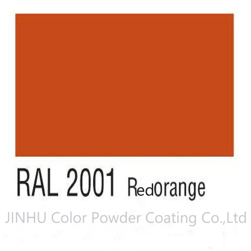 High Temperature RAL 2001 Red Orange Polyester Powder Coating For Instruments